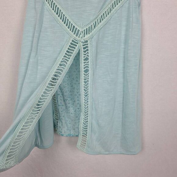 Cruel Denim S Aqua Aztec Lace Front Tank NWT - Picture 6 of 9